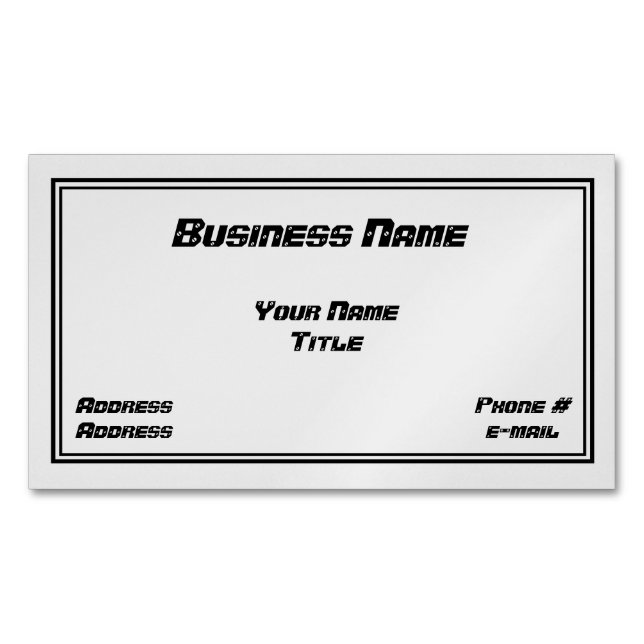 Mechanic & Auto Body Design Magnetic Business Card (Front)