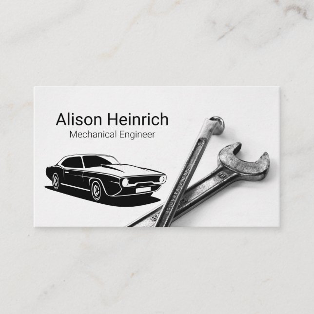 Mechanic | Auto Classic | Garage Shop Business Card (Front)