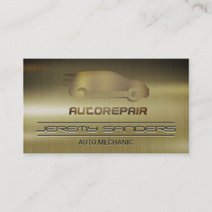 Mechanic Auto Logo Dark Metallic Business Card