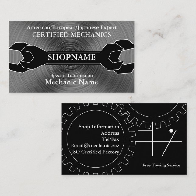 Mechanic/Auto Shop Business Card (Front/Back)