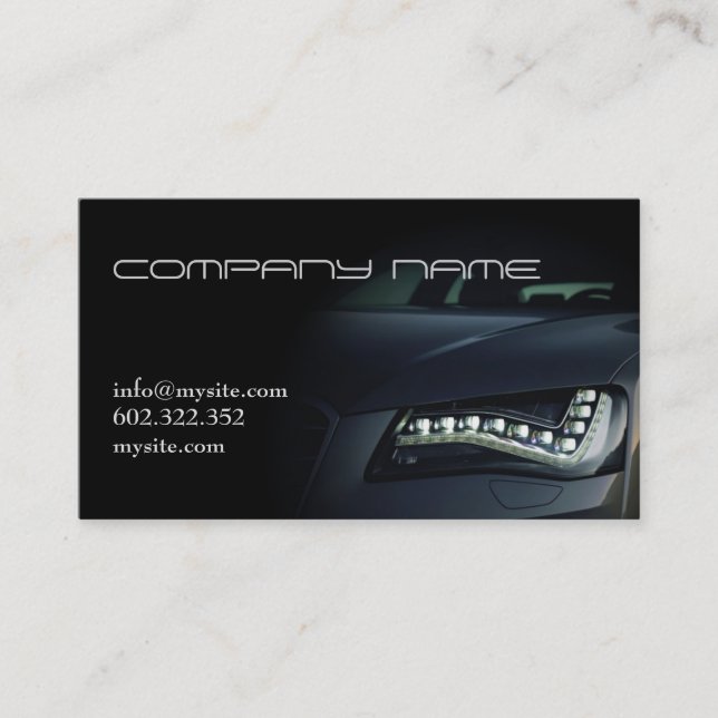 Mechanic Automotive Black  Fast Speed Modern Business Card (Front)