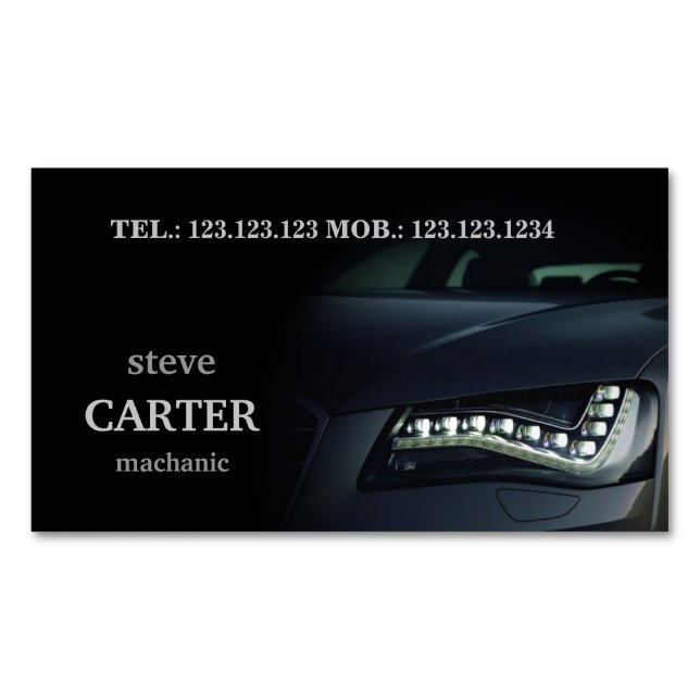 Mechanic Automotive Car Black Light Card (Front)