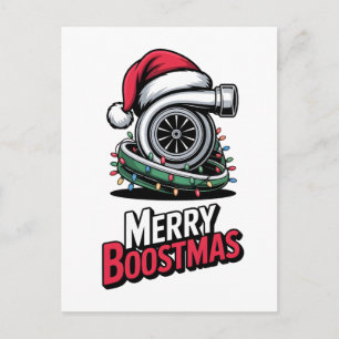 Mechanic Boost Turbo Engine Nitro Santa Lovers Holiday Postcard