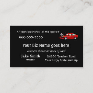 Mechanic Business Card2- customize Appointment Card