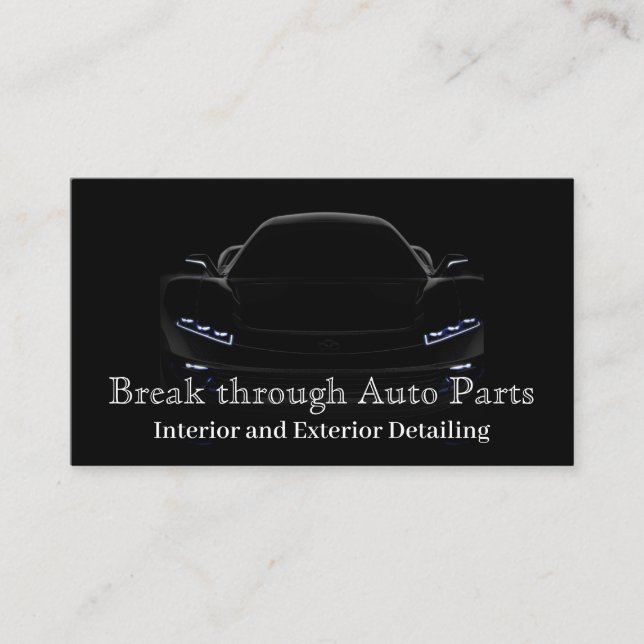 Mechanic Business Card Black and White Modern  (Front)