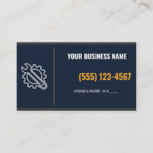 Mechanic Business Cards, Custom Name & Phone Card