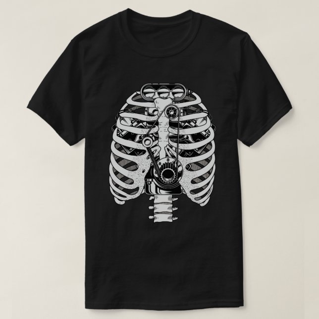 Mechanic Car Engineer Skeleton Mechanics T-Shirt (Design Front)