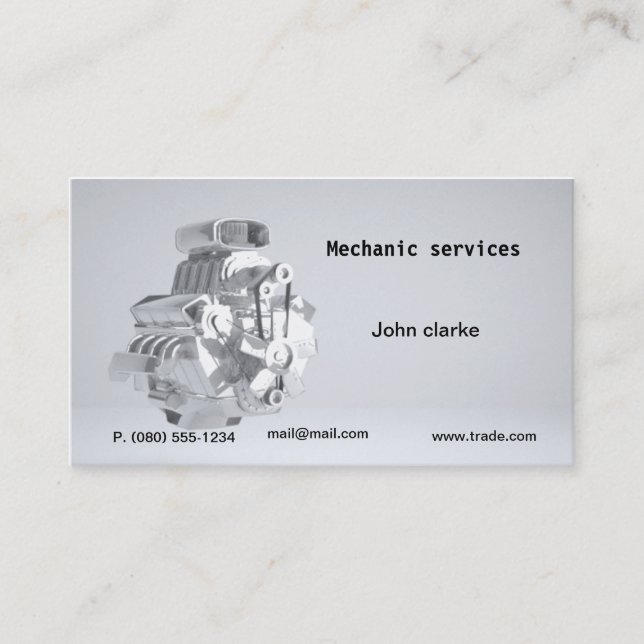 Mechanic car repair business card (Front)