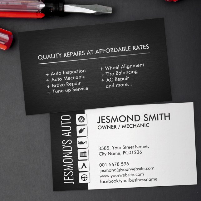 Mechanic Car Repair Services Business Card (Creator Uploaded)