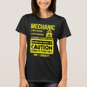 Mechanic Caution Flying Tools Tee