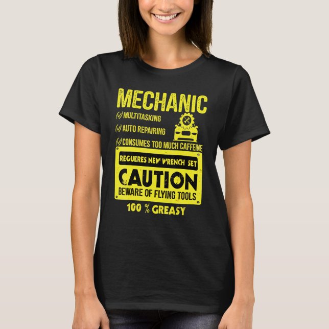 Mechanic Caution Flying Tools Tee (Front)