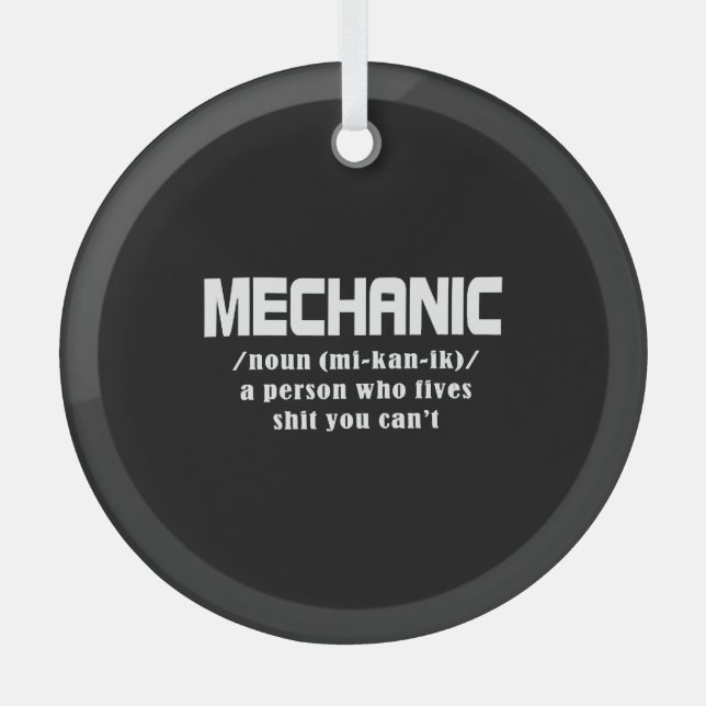 Mechanic Christmas Glass Ornament (Front)