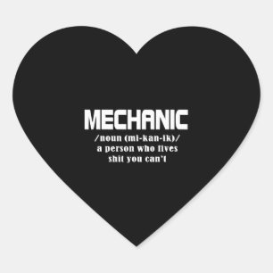 Mechanic Christmas Heart Sticker