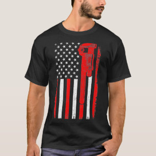 Mechanic CNC Mechanic Tools USA Flag Handyman T-Shirt