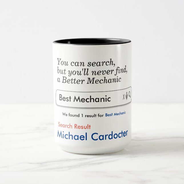 Mechanic Custom Personalized Mug (Center)