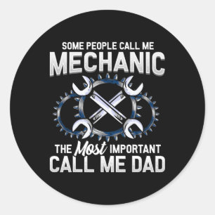 Mechanic Dad Mechanics Fathers Day Dads Birthday G Classic Round Sticker