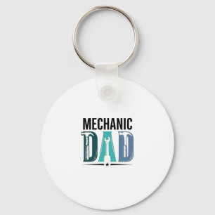 Mechanic Dad Vintage Tool Typography Design_1 Keychain