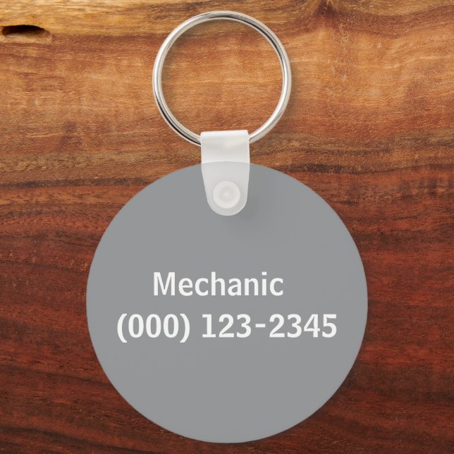 mechanic  editable keychain (Back)
