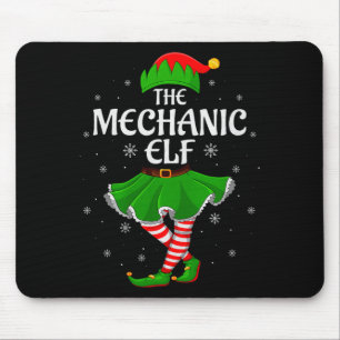Mechanic Elf Christmas Family Girls Women Elf Squa Mouse Pad