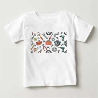 Mechanic Engine kids drawing crayon colour penci Baby T-Shirt