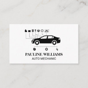 Mechanic   Engineer   Auto Diagram Business Card