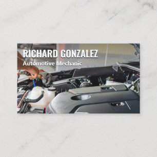 Mechanic   Engineer   Working on Engine Business Card