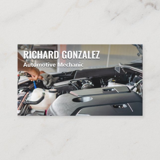 Mechanic | Engineer | Working on Engine Business Card (Front)