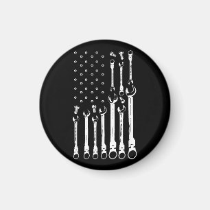 Mechanic Flag American Patriotic Flag Car Mechanic Magnet