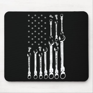 Mechanic Flag American Patriotic Flag Car Mechanic Mouse Pad