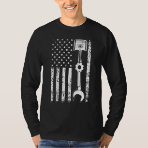 Mechanic Flag Patriotic Mechanic Usa American Flag T-Shirt