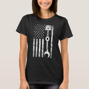 Mechanic Flag Patriotic Mechanic Usa American Flag T-Shirt