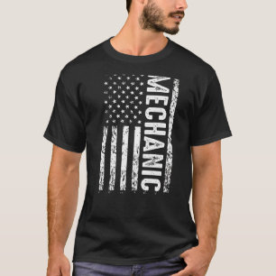 Mechanic Flag Patriotic Mechanic Usa American Flag T-Shirt