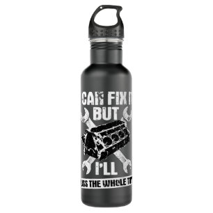 Mechanic Funny Car Repair Design On Back  710 Ml Water Bottle