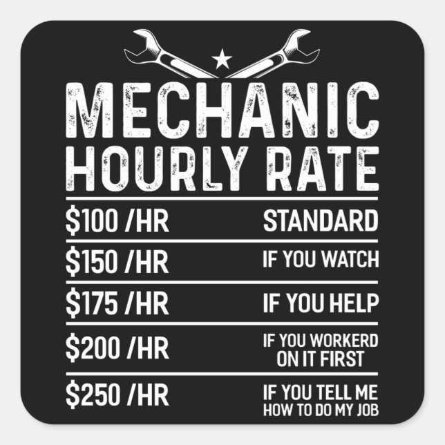 Mechanic Funny Mechanical Workshop Gift Idea Square Sticker (Front)