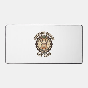 Mechanic Garage Cat POD Vector Art - Mechanic Gara Desk Mat