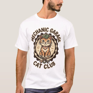 Mechanic Garage Cat POD Vector Art - Mechanic Gara T-Shirt