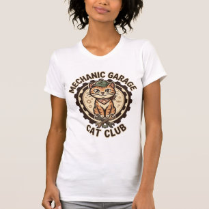 Mechanic Garage Cat POD Vector Art - Mechanic Gara T-Shirt