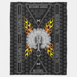Mechanic Garage Full Pumped Piston Fleece Blanket