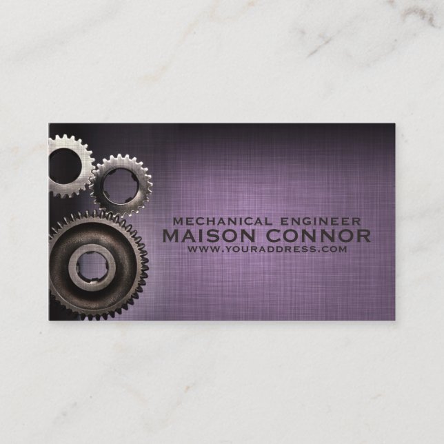 Mechanic Gear Design Mechanical Engineering Card (Front)