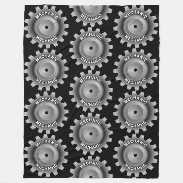 Mechanic Gear Fleece Blanket (Front)