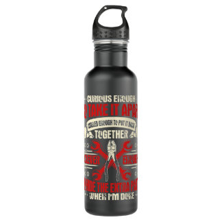 Mechanic Gifts Funny Car Repair Design On Back   710 Ml Water Bottle