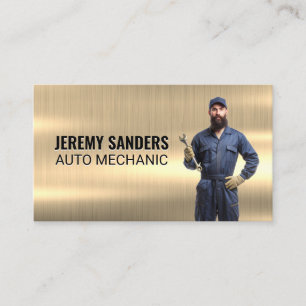 Mechanic   Gold Metal   Auto Services Business Card
