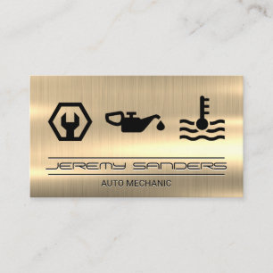 Mechanic   Gold Metal   Tools Services Business Card