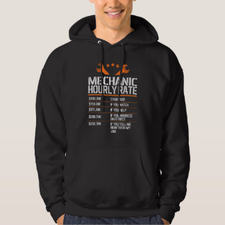 Mechanic Hourly Rate Retro Distressed Design Hoodie