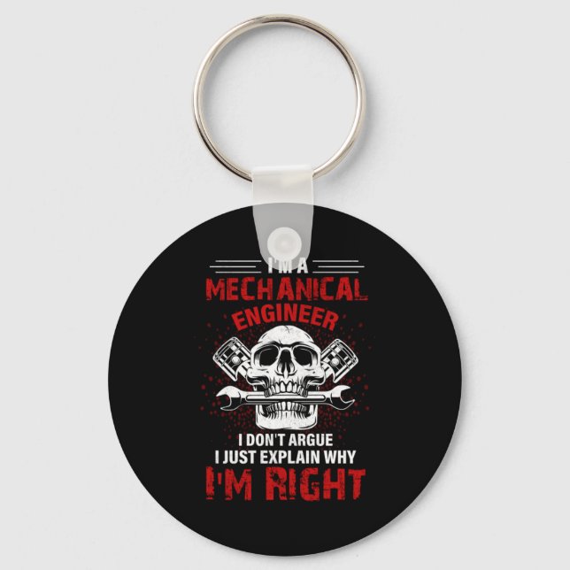 Mechanic I Am A Mechanical Engineer Keychain (Front)