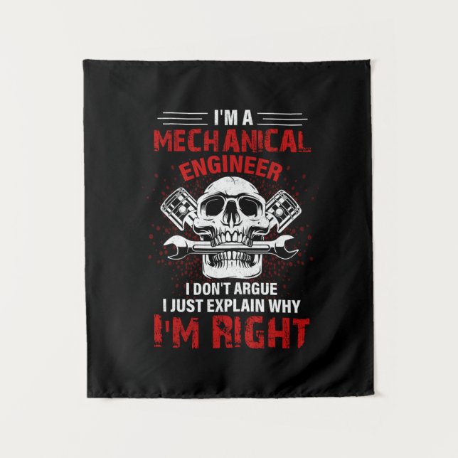 Mechanic I Am A Mechanical Engineer Tapestry (Front)