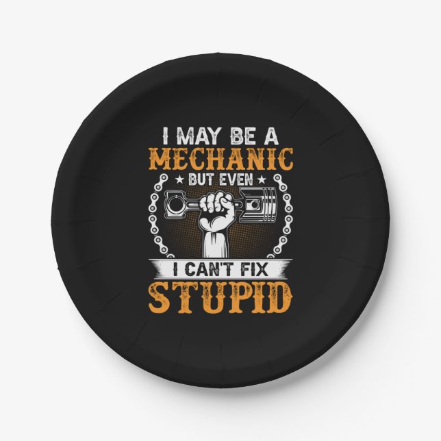Mechanic I Maybe A Mechanic Paper Plate (Front)