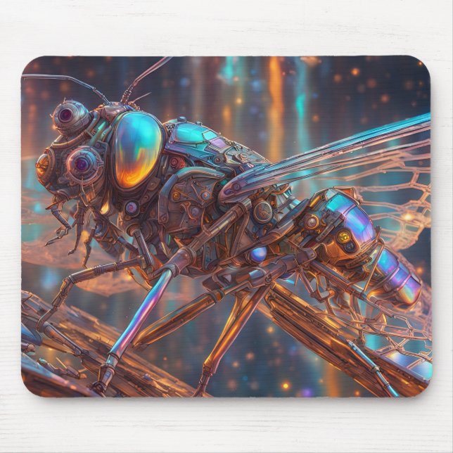 Mechanic Insect Fly Futuristic Digital art Mouse Pad (Front)