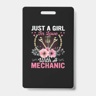 Mechanic Just A Girl In Love With A Mechanic Badge