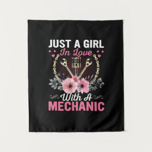 Mechanic Just A Girl In Love With A Mechanic Tapestry